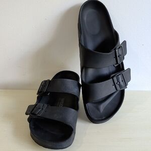 Birkenstock Black Rubber Arizona Sandals Size 41